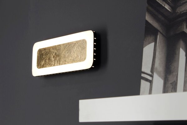 LED Wandlampe Aluminium Gold Schwarz 3000 K B:30 cm