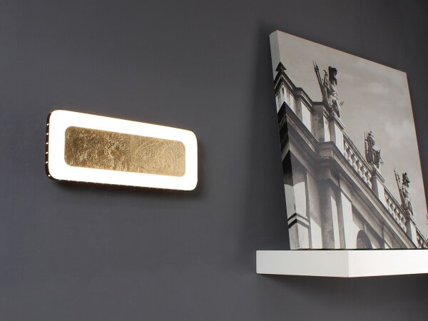 LED Wandlampe Aluminium Gold Schwarz 3000 K B:30 cm