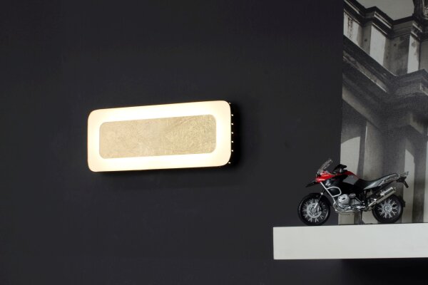LED Wandlampe Aluminium Gold Schwarz 3000 K B:30 cm