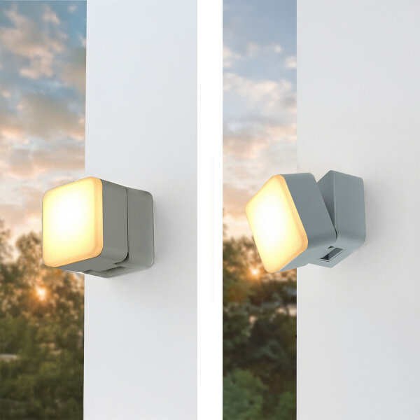 LED Außenwandlampe IP44 verstellbar B:9 cm 900 lm Alu