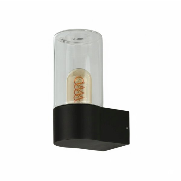 Wandlampe außen Glas Aluminium E27 IP44 H: 19,7 cm