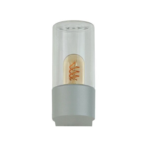 Außenwandlampe Aluminium Glas 19,7 cm hoch IP44