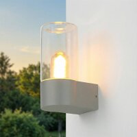 Außenwandlampe Aluminium Glas 19,7 cm hoch IP44