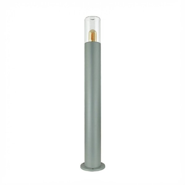 Pollerleuchte 80 cm IP44 Grau Weiß Aluguss E27