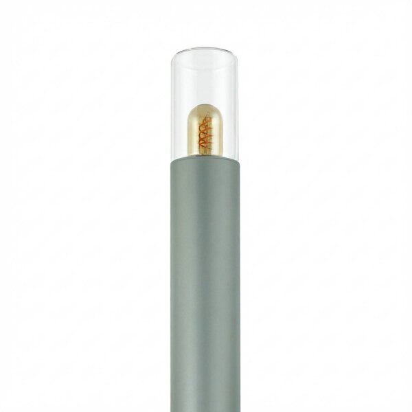 Pollerleuchte 80 cm IP44 Grau Weiß Aluguss E27