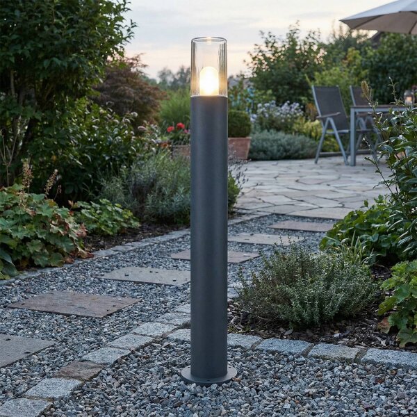 Pollerleuchte 80 cm IP44 E27 Anthrazit Aluguss