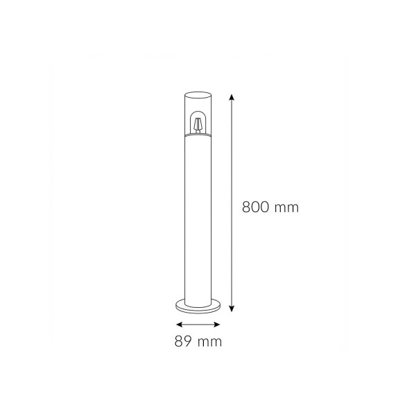 Pollerleuchte 80 cm IP44 E27 Anthrazit Aluguss