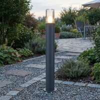 Pollerleuchte 80 cm IP44 E27 Anthrazit Aluguss