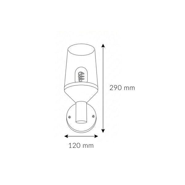 Außenwandleuchte Edelstahl Glas H: 29 cm IP44 E27