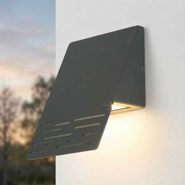 LED Außenleuchte Anthrazit IP44 6 W 700 lm Alu Glas