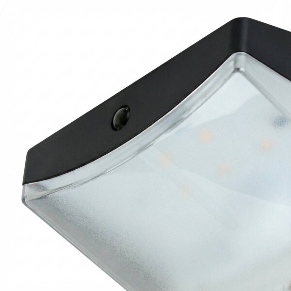 LED Solarleuchte Bewegungsmelder Schwarz 3000 K B: 10,6 cm