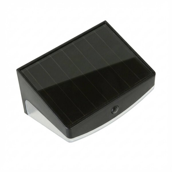 LED Solarleuchte Bewegungsmelder Schwarz 3000 K B: 10,6 cm