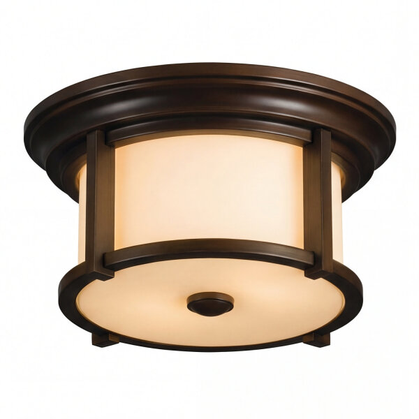Deckenleuchte für Außen in Bronze Creme blendarm
