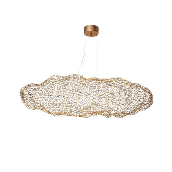Draht Hängelampe LED Metall B: 76 cm H: max. 120 cm in Gold