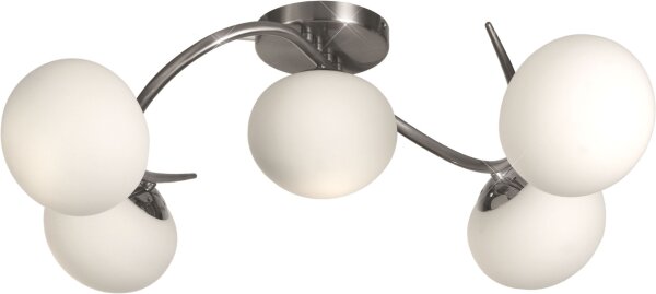 Deckenlampe Weiß Chrom Glas Edelstahl E27 TORRO