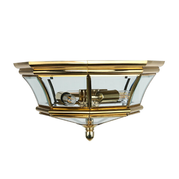 Deckenleuchte für Außen Messing Glas IP44 Vintage