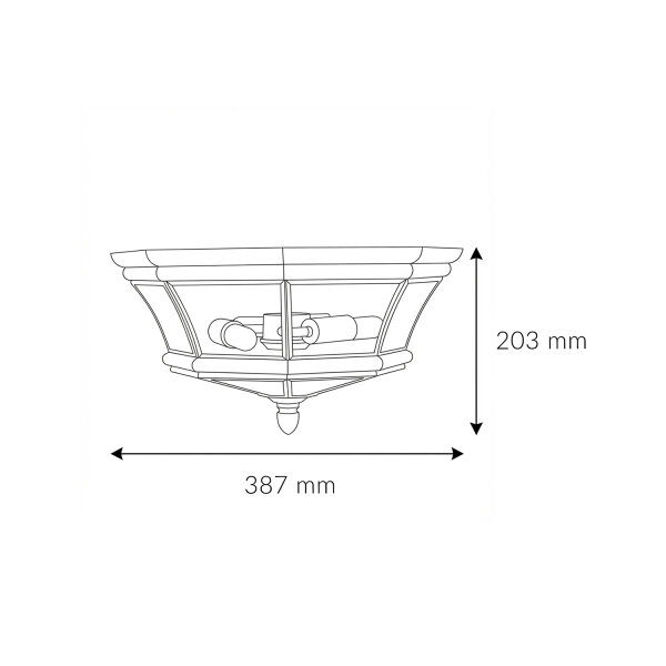 Deckenleuchte für Außen Messing Glas IP44 Vintage