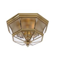 Deckenleuchte f&uuml;r Au&szlig;en Messing Glas IP44 Vintage