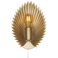 Wandleuchte Metall E27 H: 30 cm mit Schalter in Gold