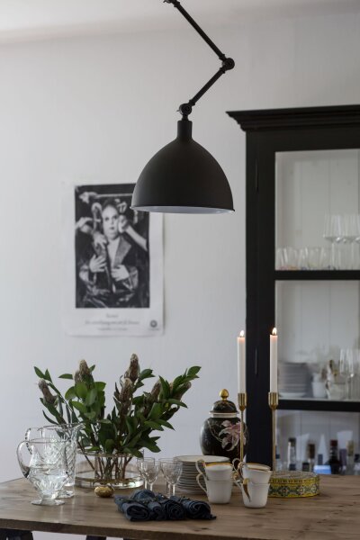 Deckenlampe verstellbar Gelenkarm H: max. 105 cm Schwarz E27