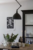 Deckenlampe verstellbar Gelenkarm H: max. 105 cm Schwarz E27