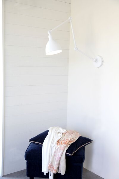 Wandlampe mit Stecker und Kabel Metall Weiß verstellbar