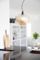 Pendelleuchte Rauchglas 28 cm breit E27 in Bernstein