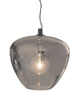 Hängelampe Rauchglas Metall 40 cm breit H: max. 120 cm