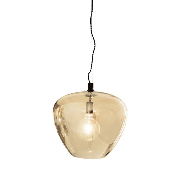 Hängeleuchte Rauchglas Metall B: 40 cm H: max. 120 cm E27