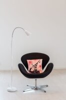 Stehleuchte Weiß Retro Design 140 cm klein aus Metall