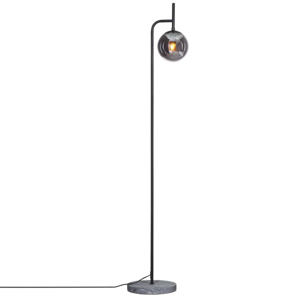 Stehleuchte Metall Rauchglas 163,5 cm hoch E27