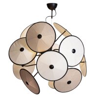 Hängeleuchte dekorativ Metall Stoff D: 83,5 cm 4x E14