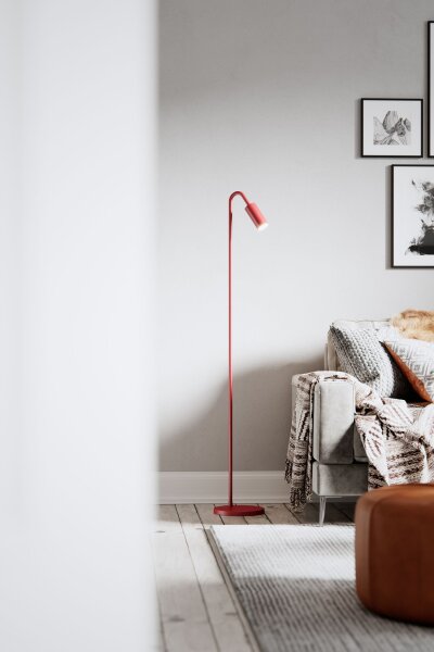 Stehlampe Metall 146 cm Dunkelrot GU10 Retro Design