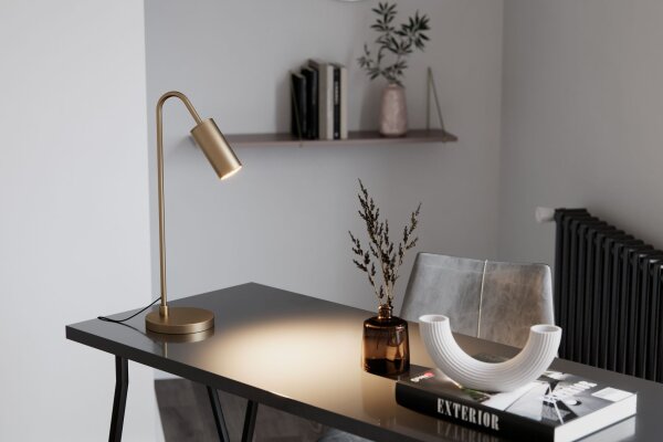 Schreibtischlampe Metall GU10 51 cm hoch in Gold matt