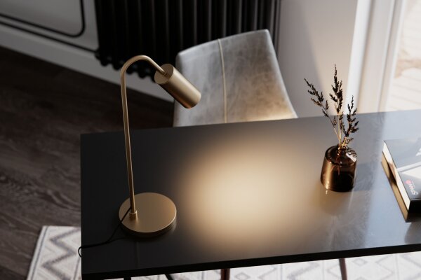 Schreibtischlampe Metall GU10 51 cm hoch in Gold matt