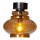 Deckenlampe Vintage Metall Rauchglas B: 30 cm in Silber Cognac