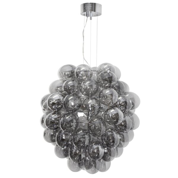 Hängeleuchte Rauchglas 64 cm breit 4-flammig E14