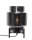 Tischlampe Dreibein 29 cm Metall Rauchglas für E27