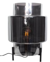 Tischlampe E27 37 cm Metall Rauchglas Dreibein