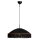 Hängelampe Stoffschirm Fransen D: 60 cm Schwarz Gold E27
