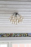 Deckenlampe Metall Rauchglas 30 cm breit 3-flammig G9
