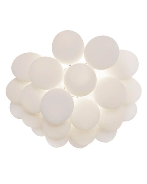 Deckenlampe Glas Metall 50 cm breit Weiß matt G9 Modern