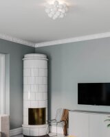 Deckenlampe Glas Metall 50 cm breit Weiß matt G9...