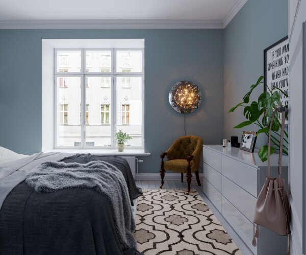 Wandlampe mit Stecker Schalter Rauchglas rund Ø 60 cm groß