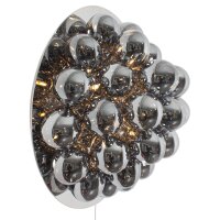 Wandlampe mit Stecker Schalter Rauchglas rund Ø 60...