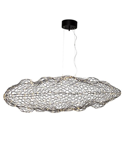LED Hängeleuchte Draht L: 115 cm H: max. 120 cm Schwarz