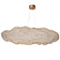 LED Hängelampe Modern 115 cm lang Draht Schirm in Gold