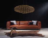 LED Hängelampe Modern 115 cm lang Draht Schirm in Gold
