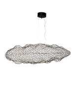 LED Pendelleuchte Metall Schwarz 76 cm breit Draht Schirm