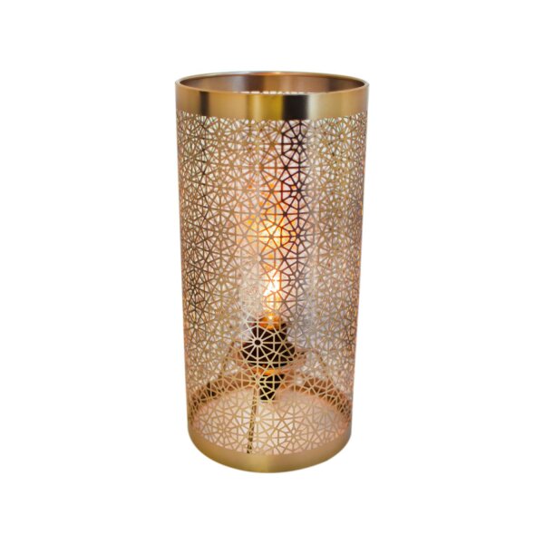 Tischlampe Metall H: 28 cm in Messing E14 Retro